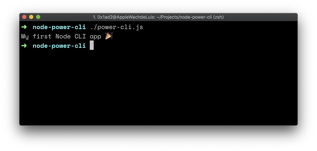 To execute your NodeJS script, you can use the following command $ ./power-cli.js