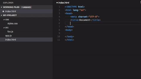 Path Intellisense suggesting file paths while editing an HTML file in a small project